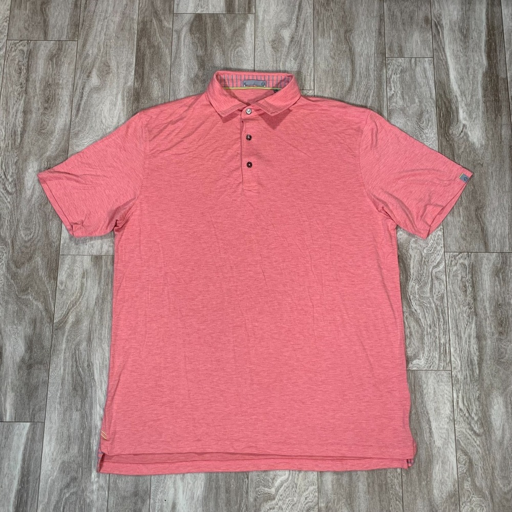 Tasc Performance Polo Shirt Mens Large Salmon Casual